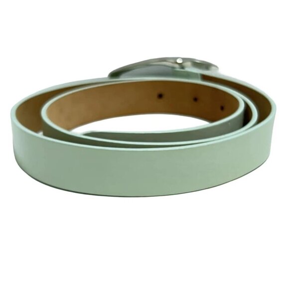 Auth FURLA - Light Green Silver Leather Hardware Belt main image 5